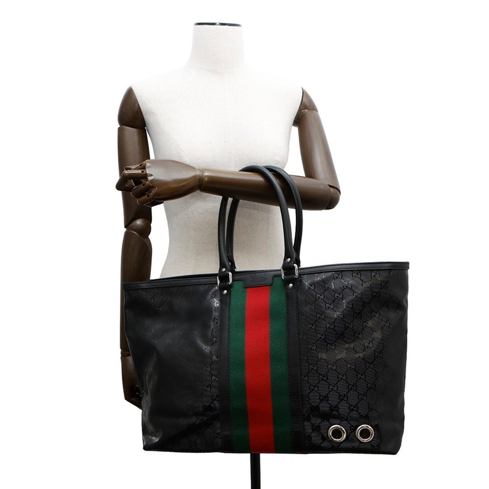 GUCCI Authentic Black Leather Tote Bag - Picture 4 of 13